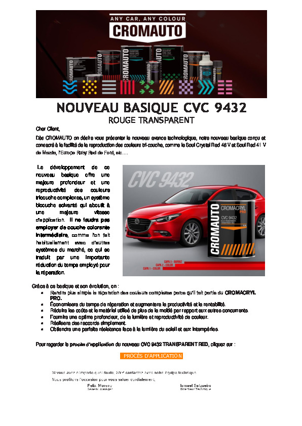 Proces d'aplication CVC 9432